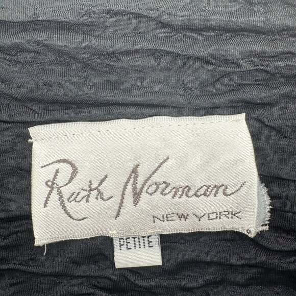 Vintage Ruth Norman New York Black Blouse Size Small Textured - Picture 7 of 9